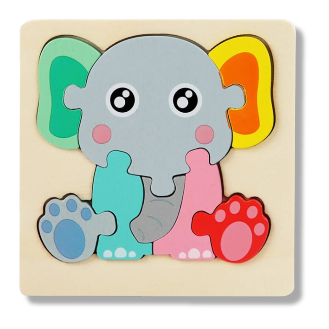 3D Wooden Cartoon Animal Puzzle for Kids