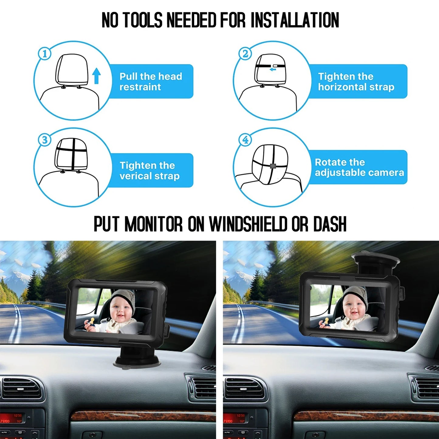 Baby Car Mirror with Camera – Baby Car Monitor