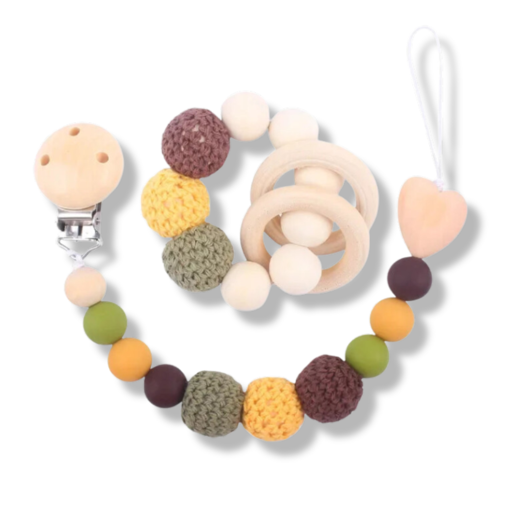 Baby Pacifier Clips & Teething Bracelet