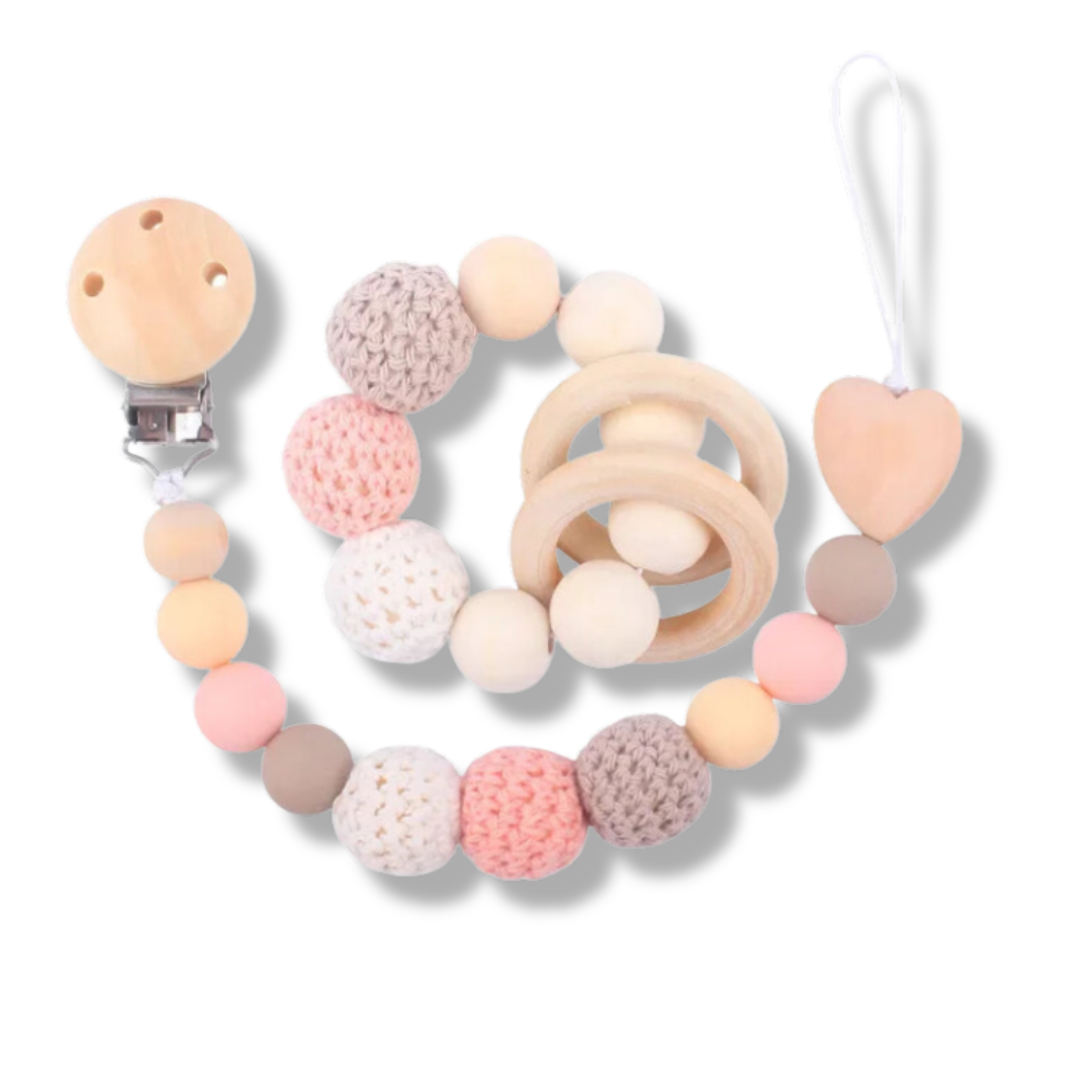 Baby Pacifier Clips & Teething Bracelet