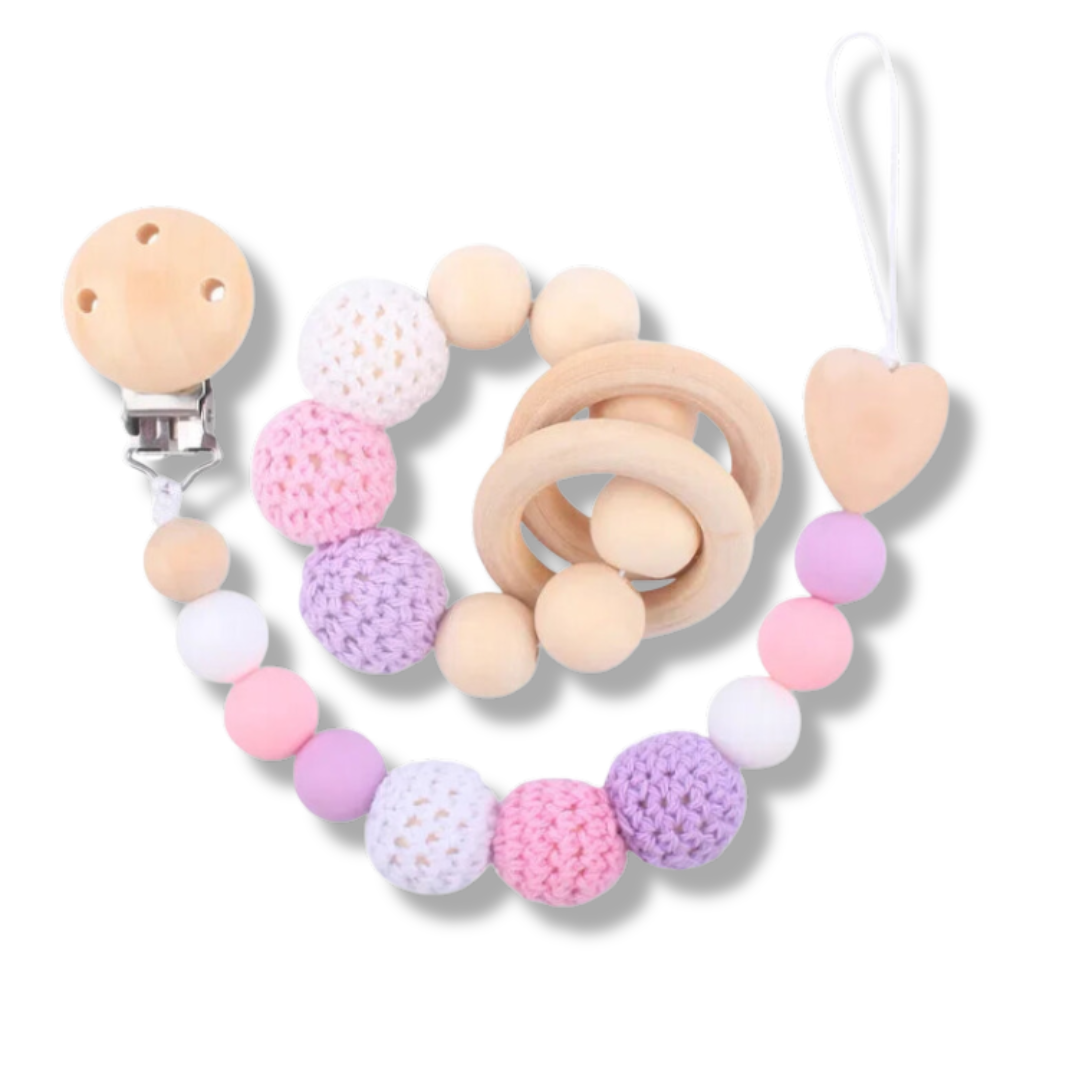 Baby Pacifier Clips & Teething Bracelet