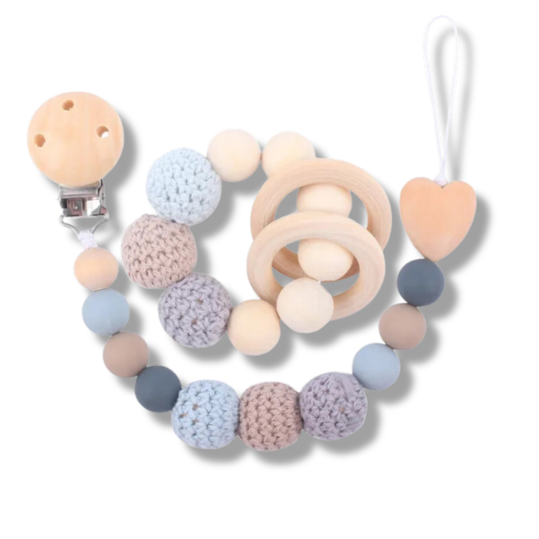 Baby Pacifier Clips & Teething Bracelet