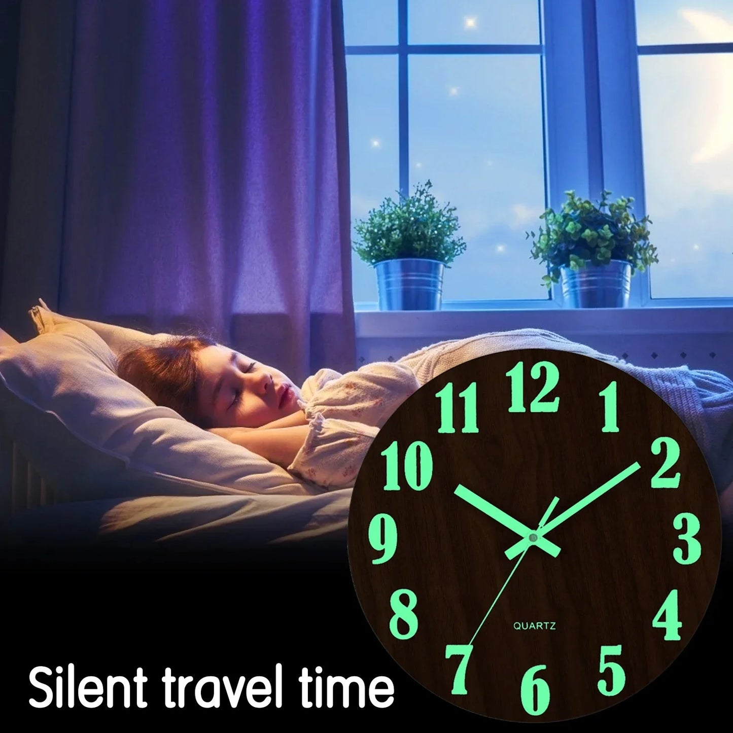 Glow-in-the-Dark Wall Clock - Stylish and Practical