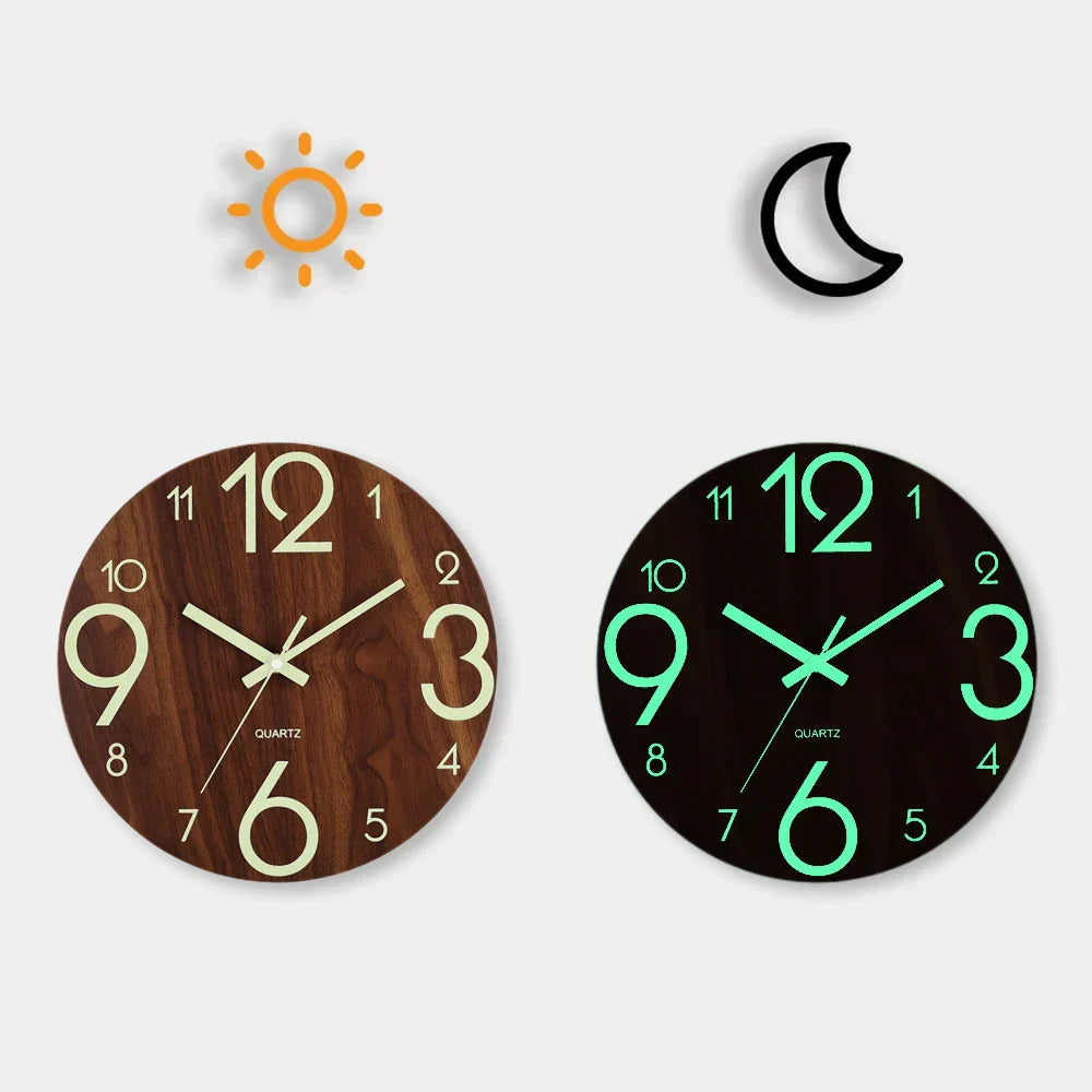 Glow-in-the-Dark Wall Clock - Stylish and Practical
