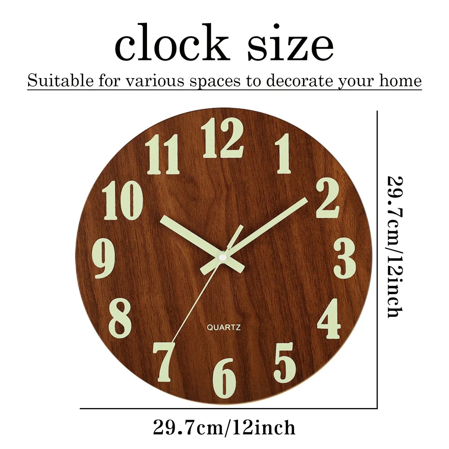 Glow-in-the-Dark Wall Clock - Stylish and Practical