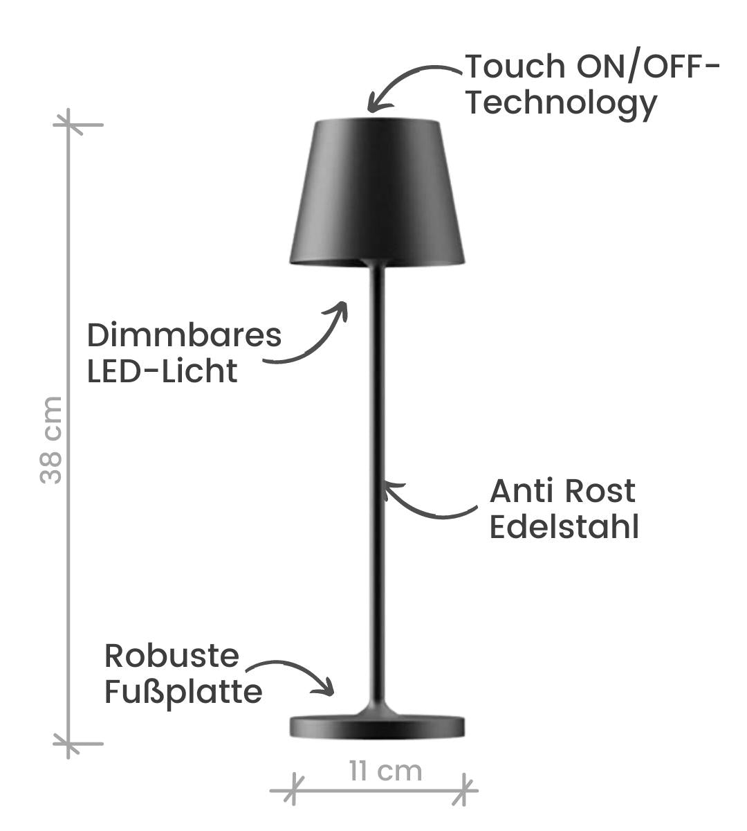 LumiTouch Table Lamp β Dimmable LED with Touch control