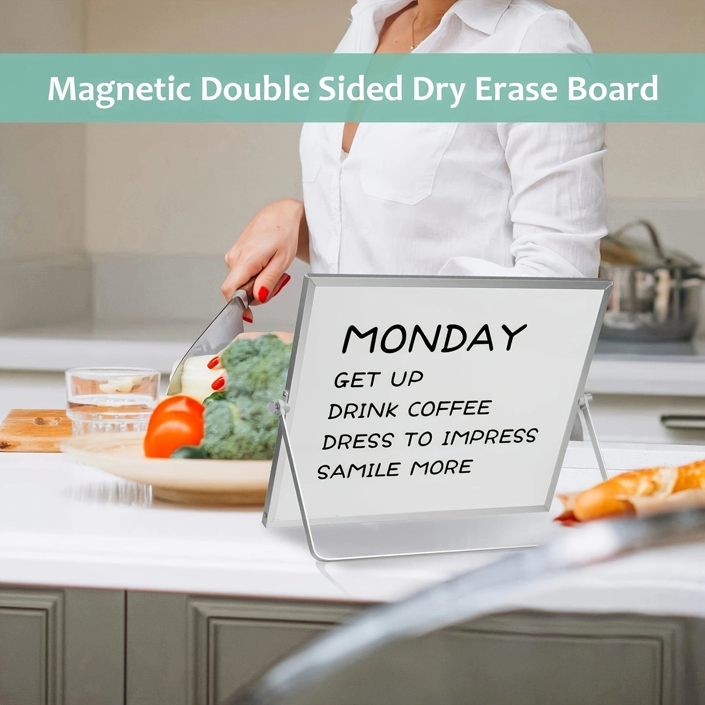 MagniBoard Magnetic Whiteboard - Portable and Double Sided with Stand
