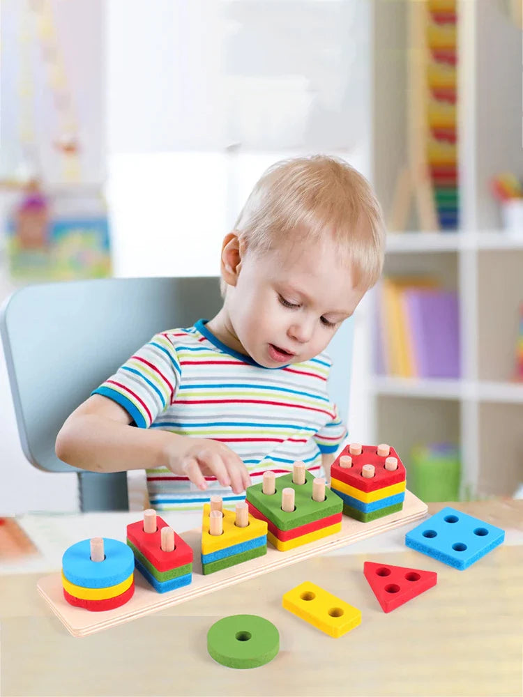 Wooden Shape Stacking Blocks