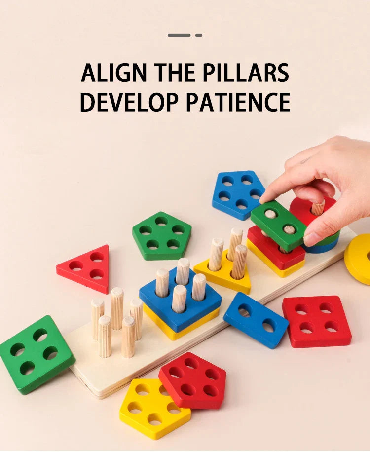 Wooden Shape Stacking Blocks