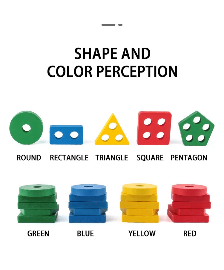 Wooden Shape Stacking Blocks