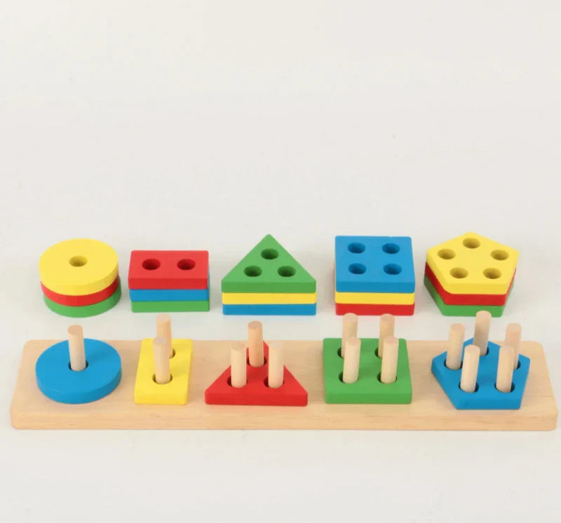 Wooden Shape Stacking Blocks