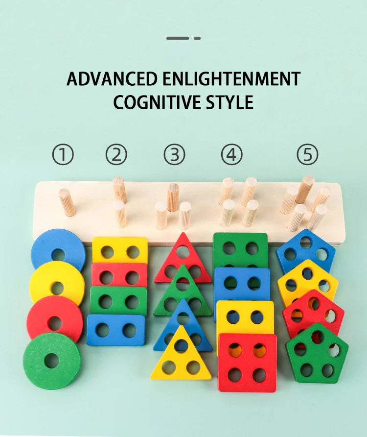 Wooden Shape Stacking Blocks
