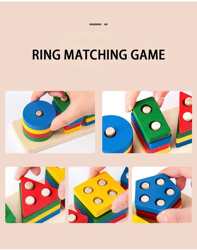 Wooden Shape Stacking Blocks