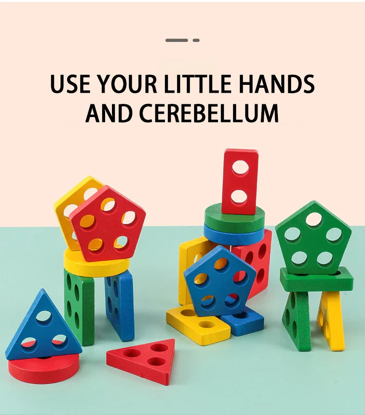 Wooden Shape Stacking Blocks