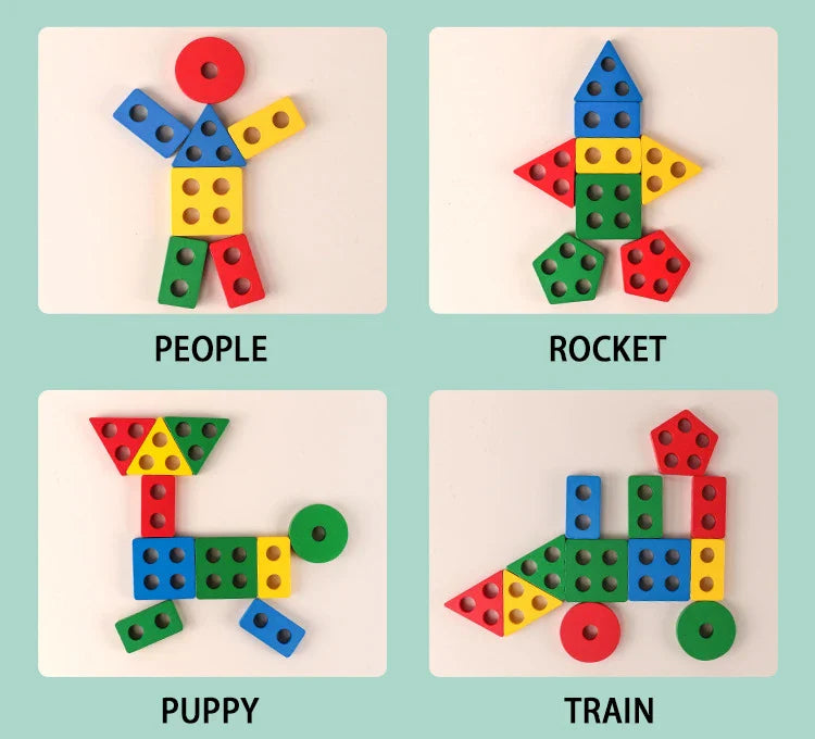 Wooden Shape Stacking Blocks