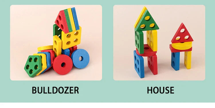 Wooden Shape Stacking Blocks