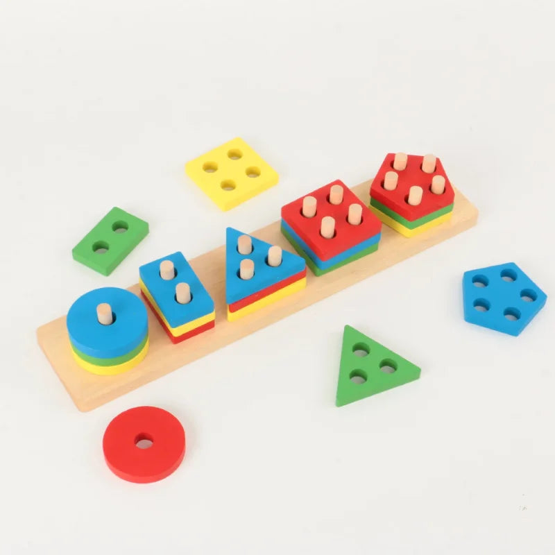 Wooden Shape Stacking Blocks