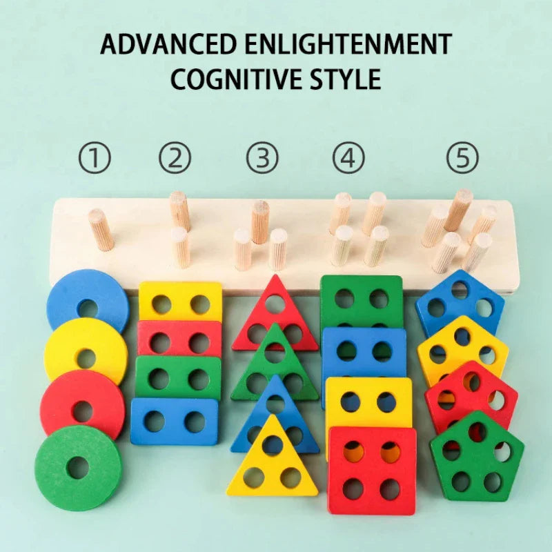 Wooden Shape Stacking Blocks