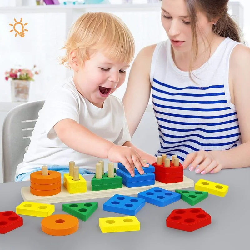 Wooden Shape Stacking Blocks