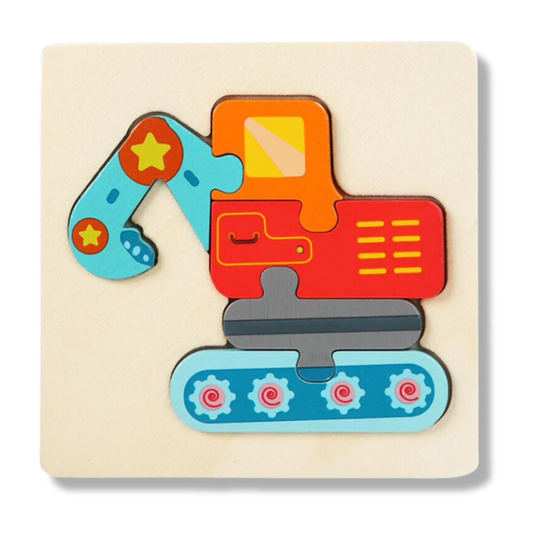 3D Wooden Cartoon Animal Puzzle for Kids