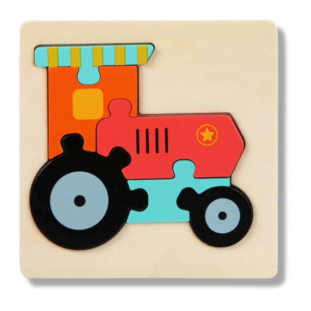3D Wooden Cartoon Animal Puzzle for Kids