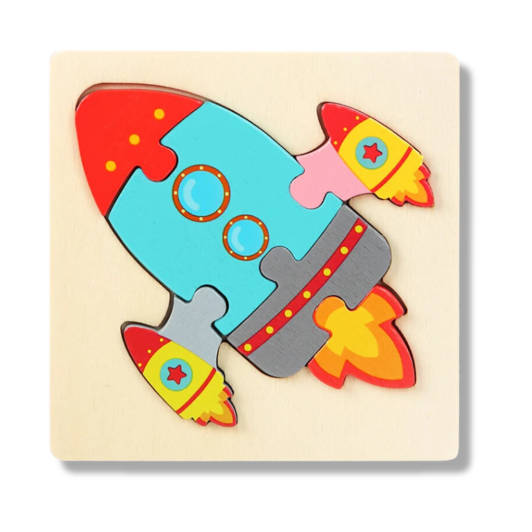 3D Wooden Cartoon Animal Puzzle for Kids