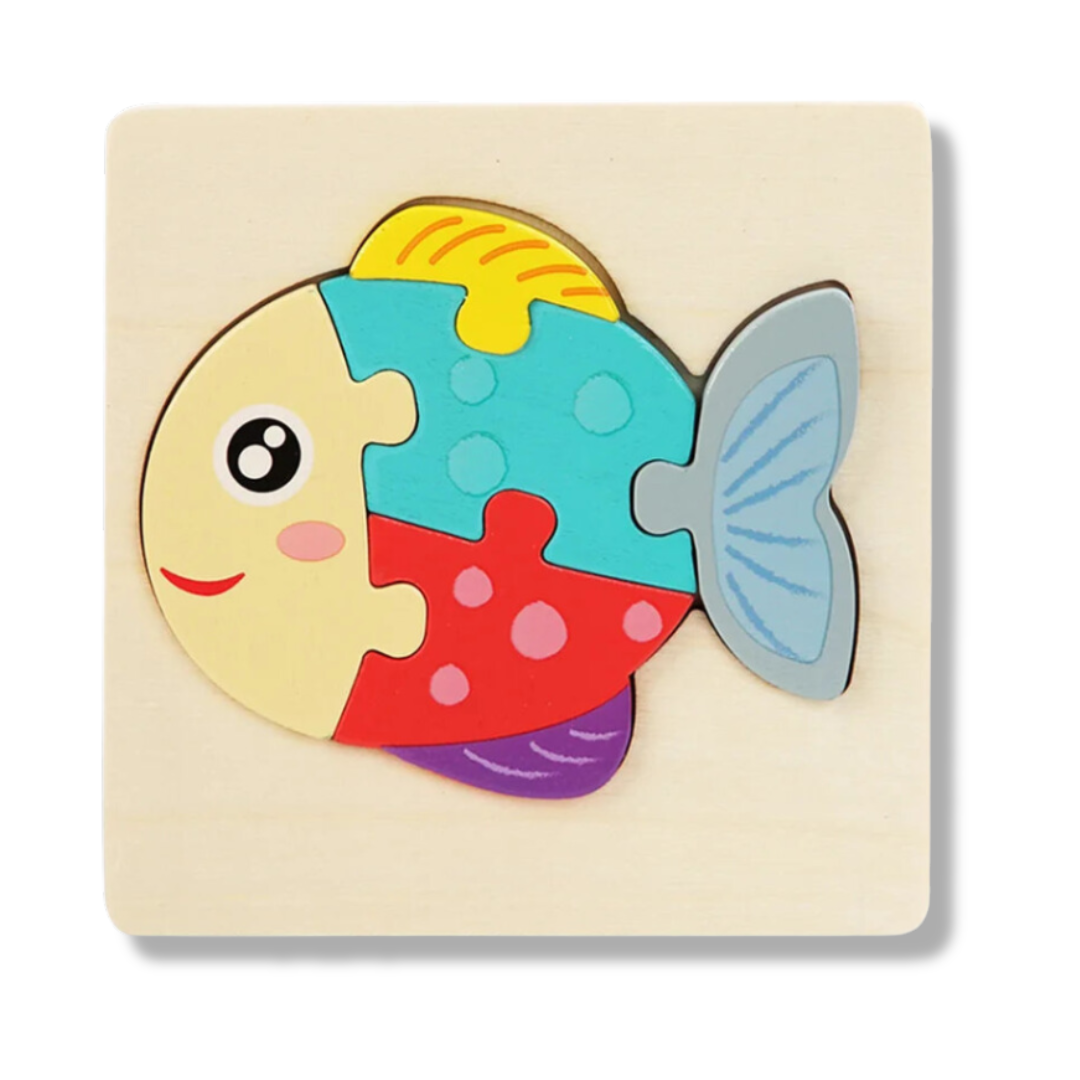3D Wooden Cartoon Animal Puzzle for Kids