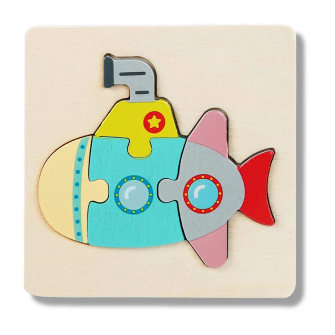 3D Wooden Cartoon Animal Puzzle for Kids