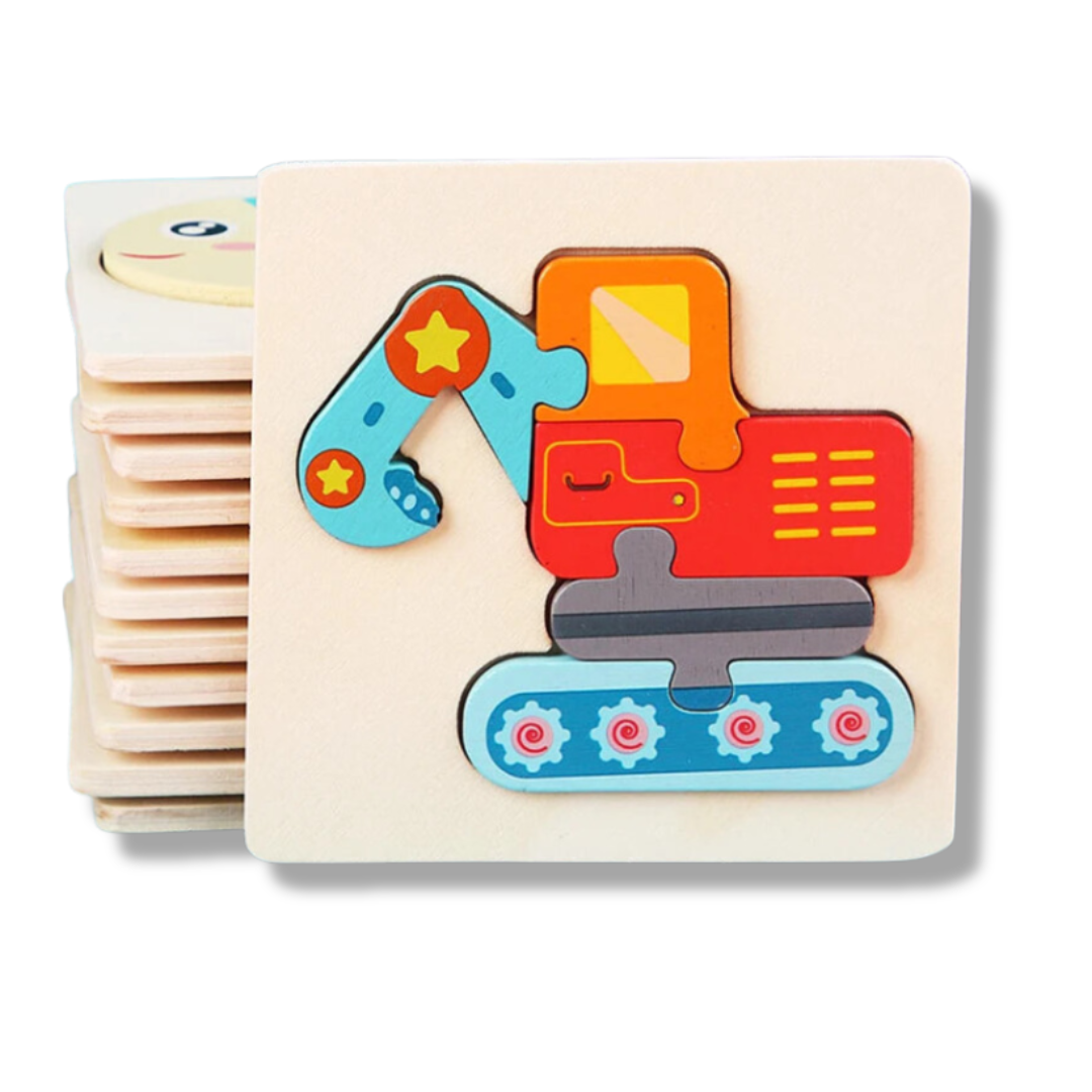 3D Wooden Cartoon Animal Puzzle for Kids