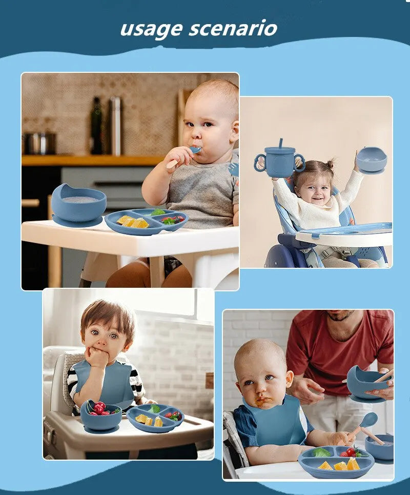 6 PCS Baby Meal Set - Silicone
