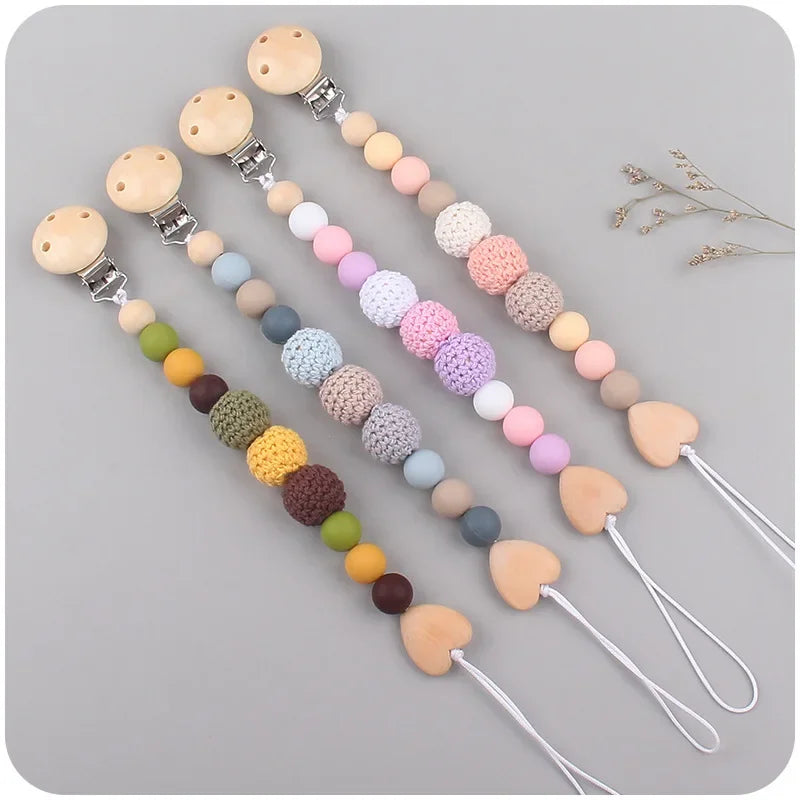Baby Pacifier Clips & Teething Bracelet