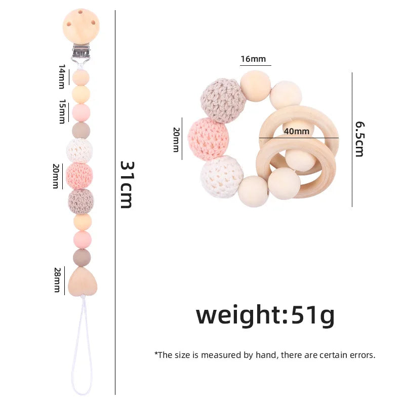 Baby Pacifier Clips & Teething Bracelet