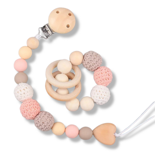 Baby Pacifier Clips & Teething Bracelet