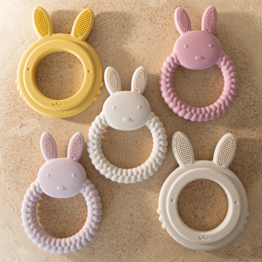 Baby Teether Silicone Toy - BPA Free Cartoon Rabbit