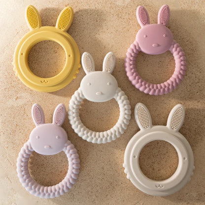 Baby Teether Silicone Toy - BPA Free Cartoon Rabbit