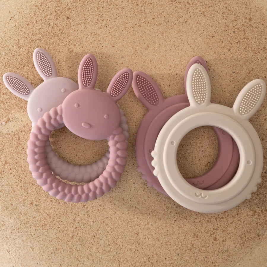 Baby Teether Silicone Toy - BPA Free Cartoon Rabbit