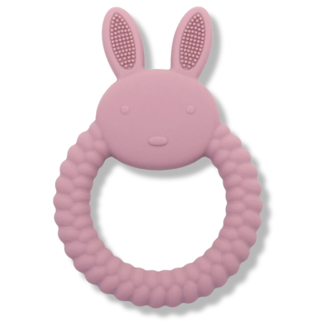 Baby Teether Silicone Toy - BPA Free Cartoon Rabbit