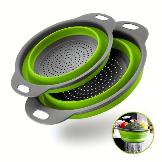 Foldable Silicone Colander Set – Perfect for Pasta, Vegetables and Fruit