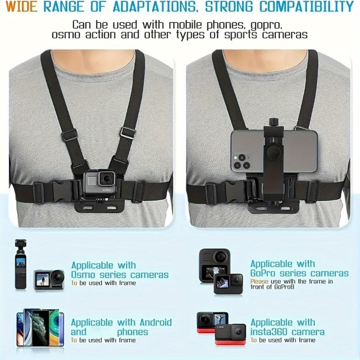 Hands-free Chest Strap - For Easy Filming and Photo Taking