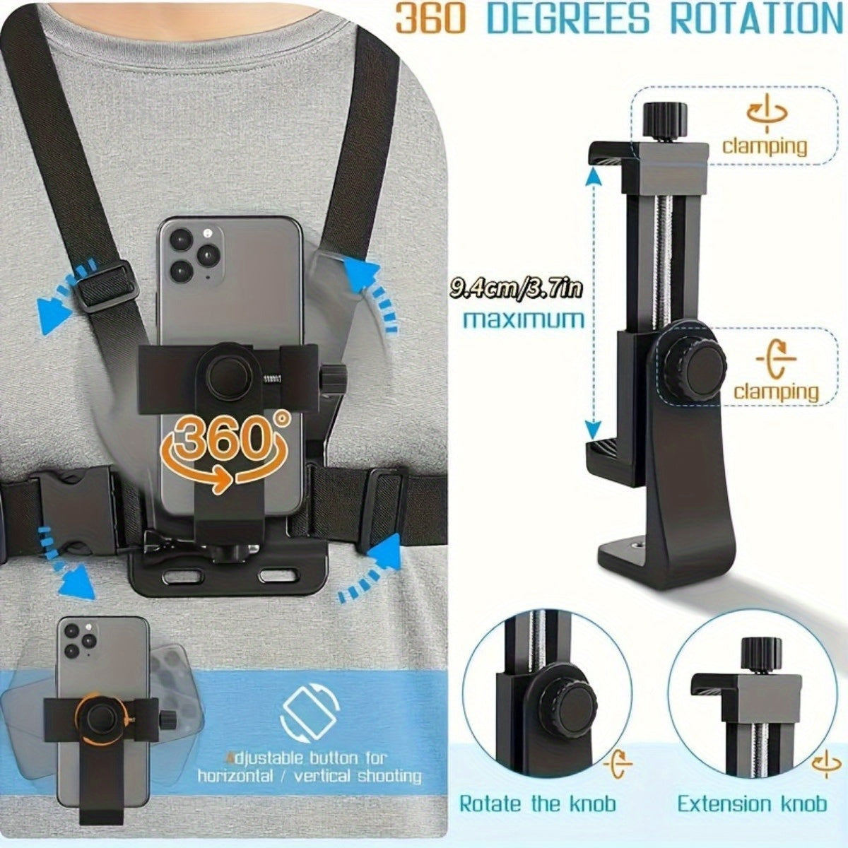 Hands-free Chest Strap - For Easy Filming and Photo Taking