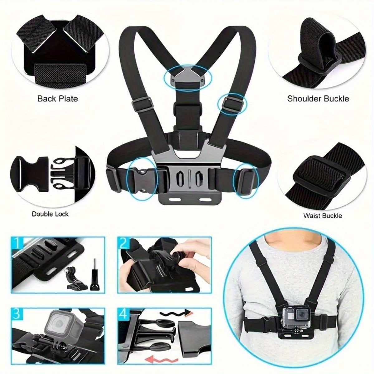Hands-free Chest Strap - For Easy Filming and Photo Taking