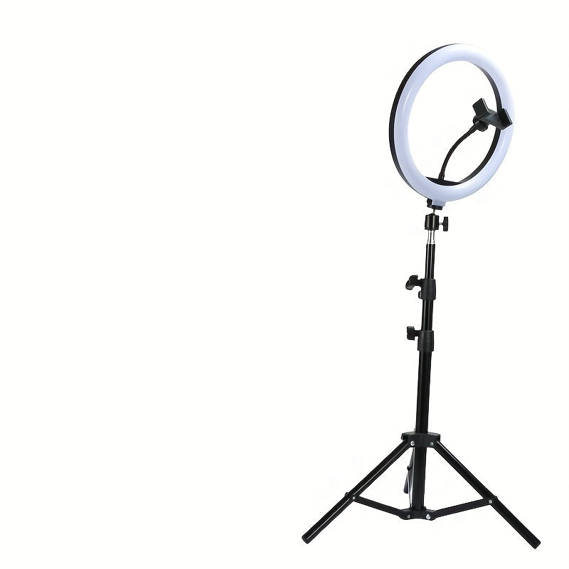 LED Ring Lamp with Tripod and Phone Holder - For Perfect Selfies and Video Recordings