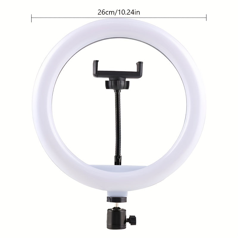 LED Ring Lamp with Tripod and Phone Holder - For Perfect Selfies and Video Recordings