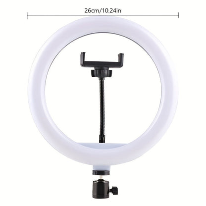 LED Ring Lamp with Tripod and Phone Holder - For Perfect Selfies and Video Recordings