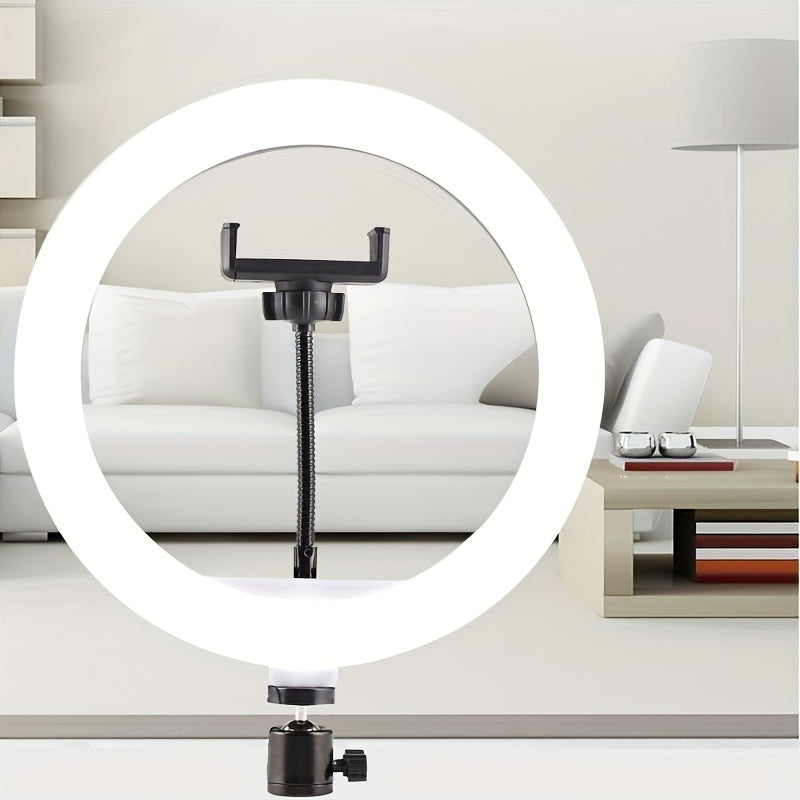 LED Ring Lamp with Tripod and Phone Holder - For Perfect Selfies and Video Recordings