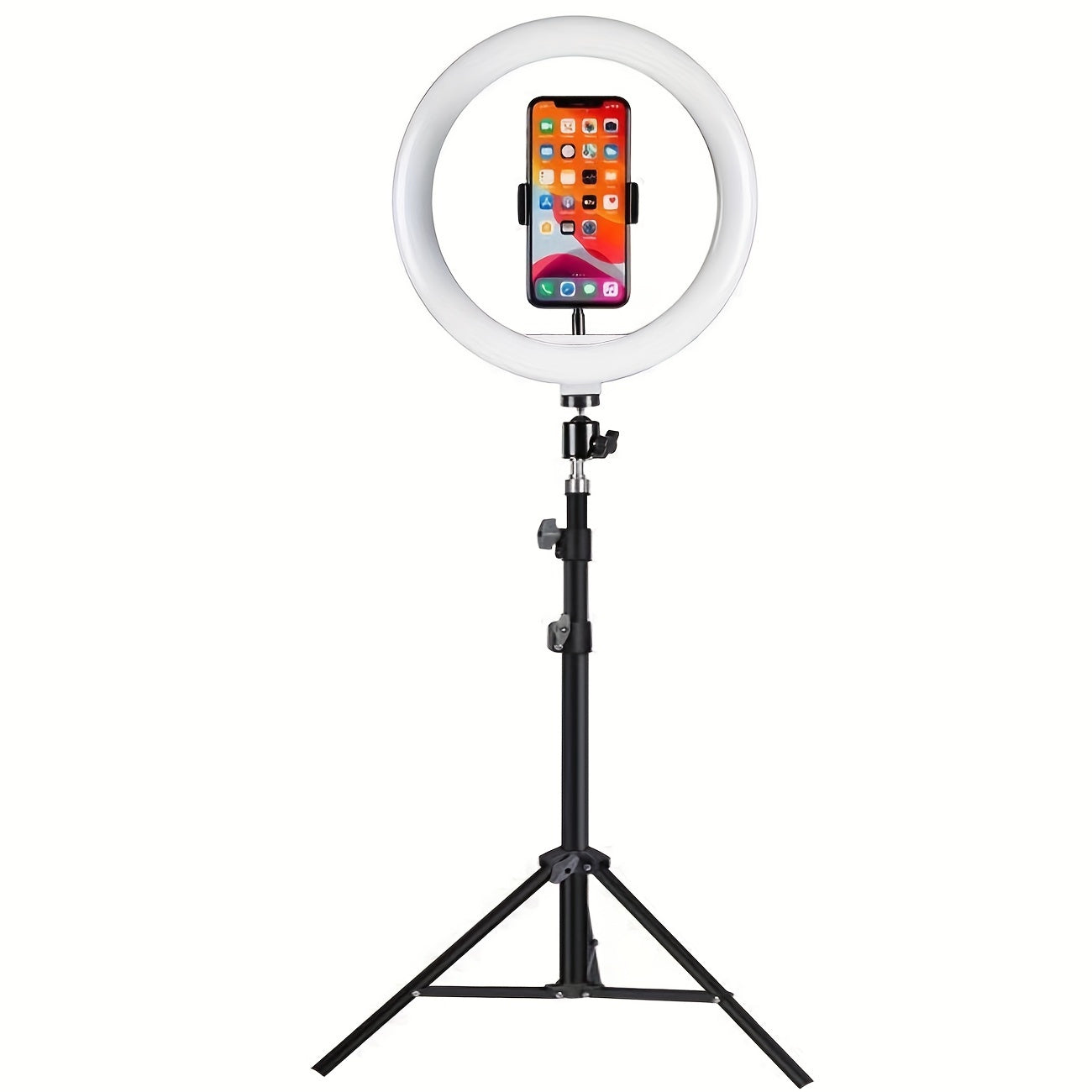 LED Ring Lamp with Tripod and Phone Holder - For Perfect Selfies and Video Recordings