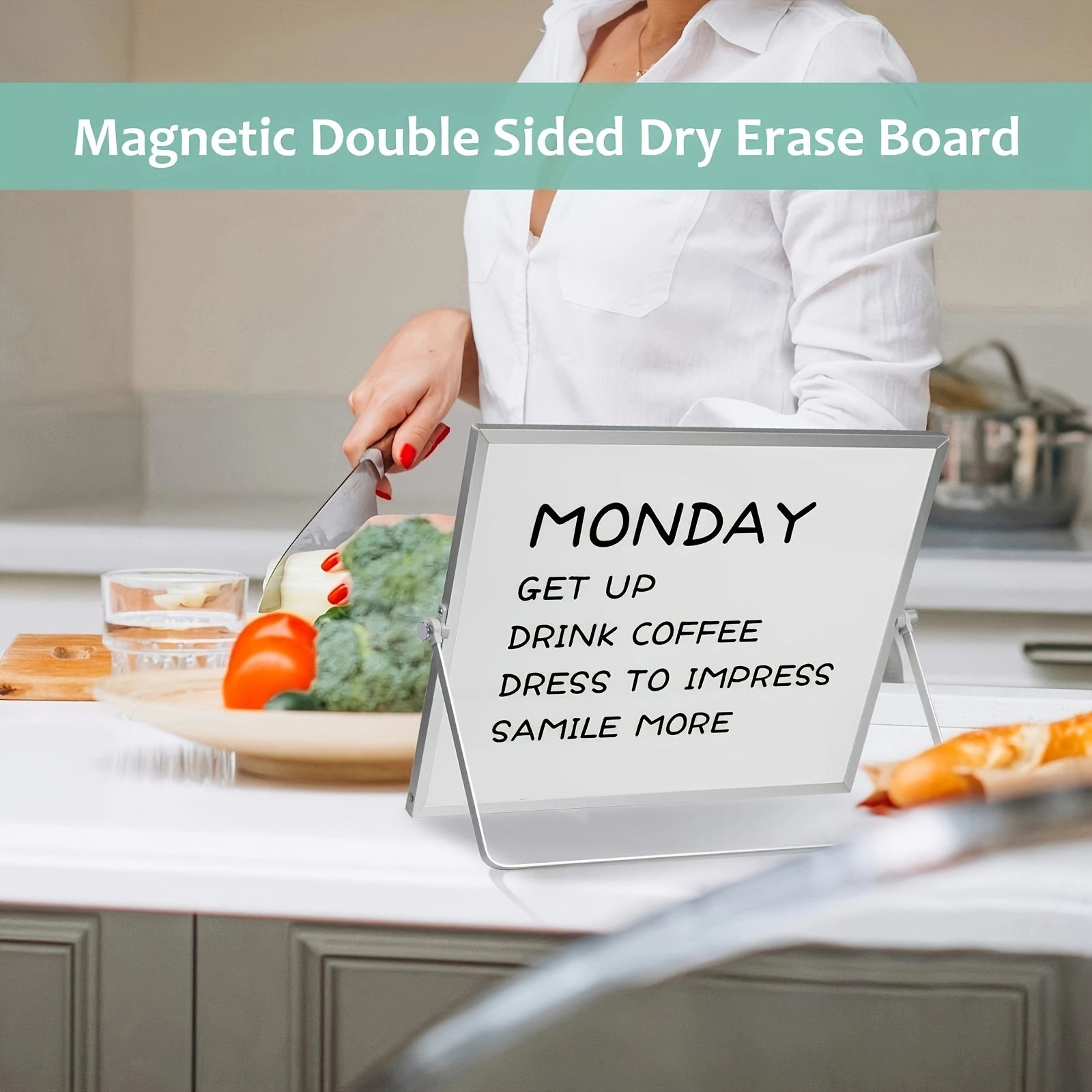 MagniBoard Magnetic Whiteboard - Portable and Double Sided with Stand