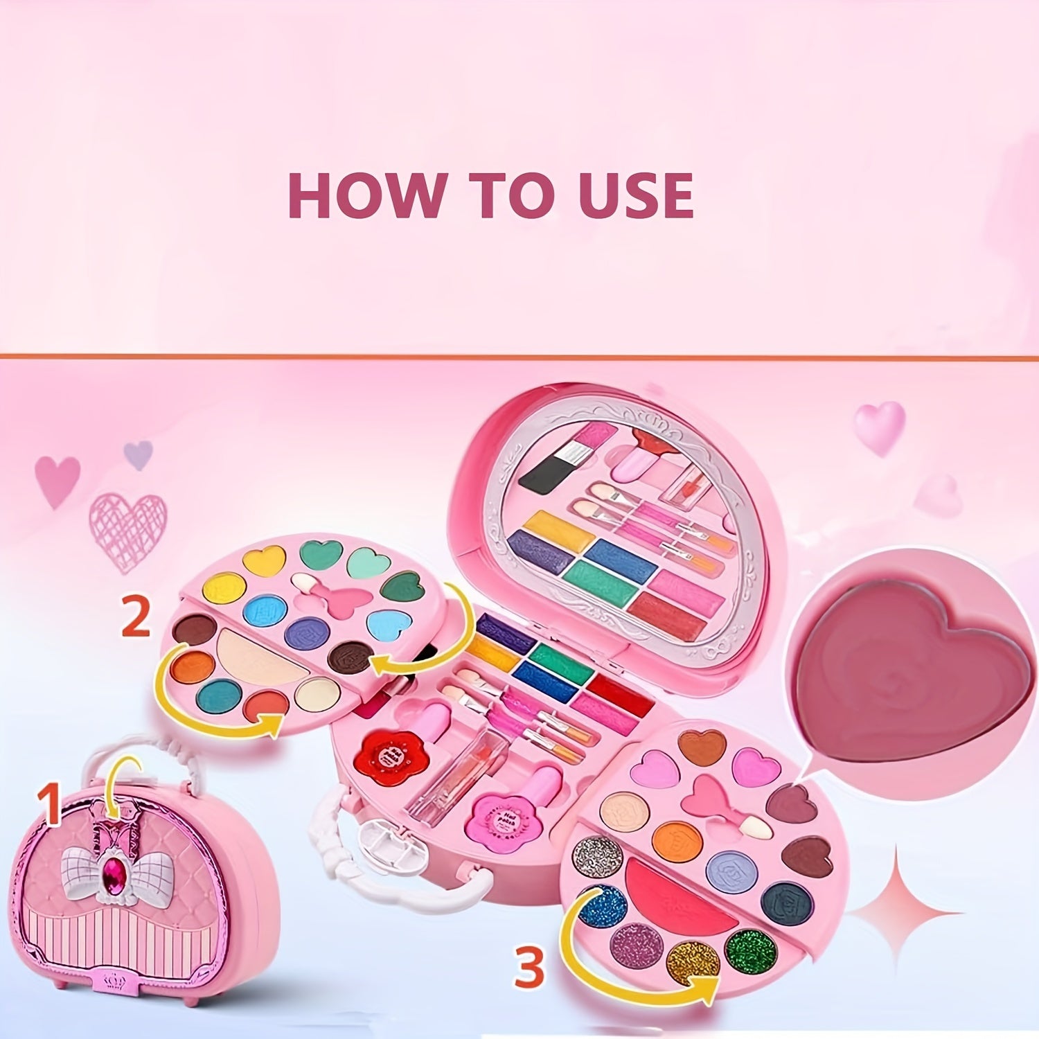 Makeup Set for Girls with Cosmetic Bag - Beautiful Gift for Your Little Princess