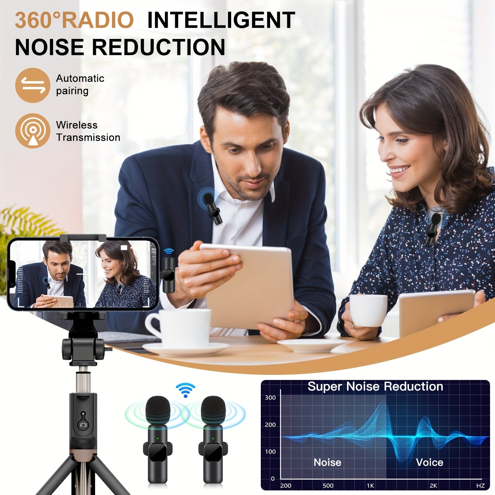 Professional Wireless Lavalier Microphone - Perfect for Video Recording and Live Streaming