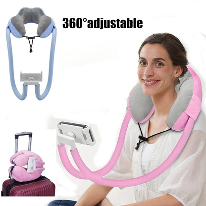 ReisLuxe Adjustable Neck Rest with Phone Holder - For Comfort and Convenience